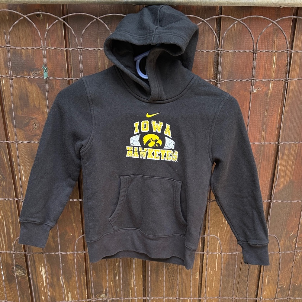 Nike Black Hoodie with Yellow Iowa Logo